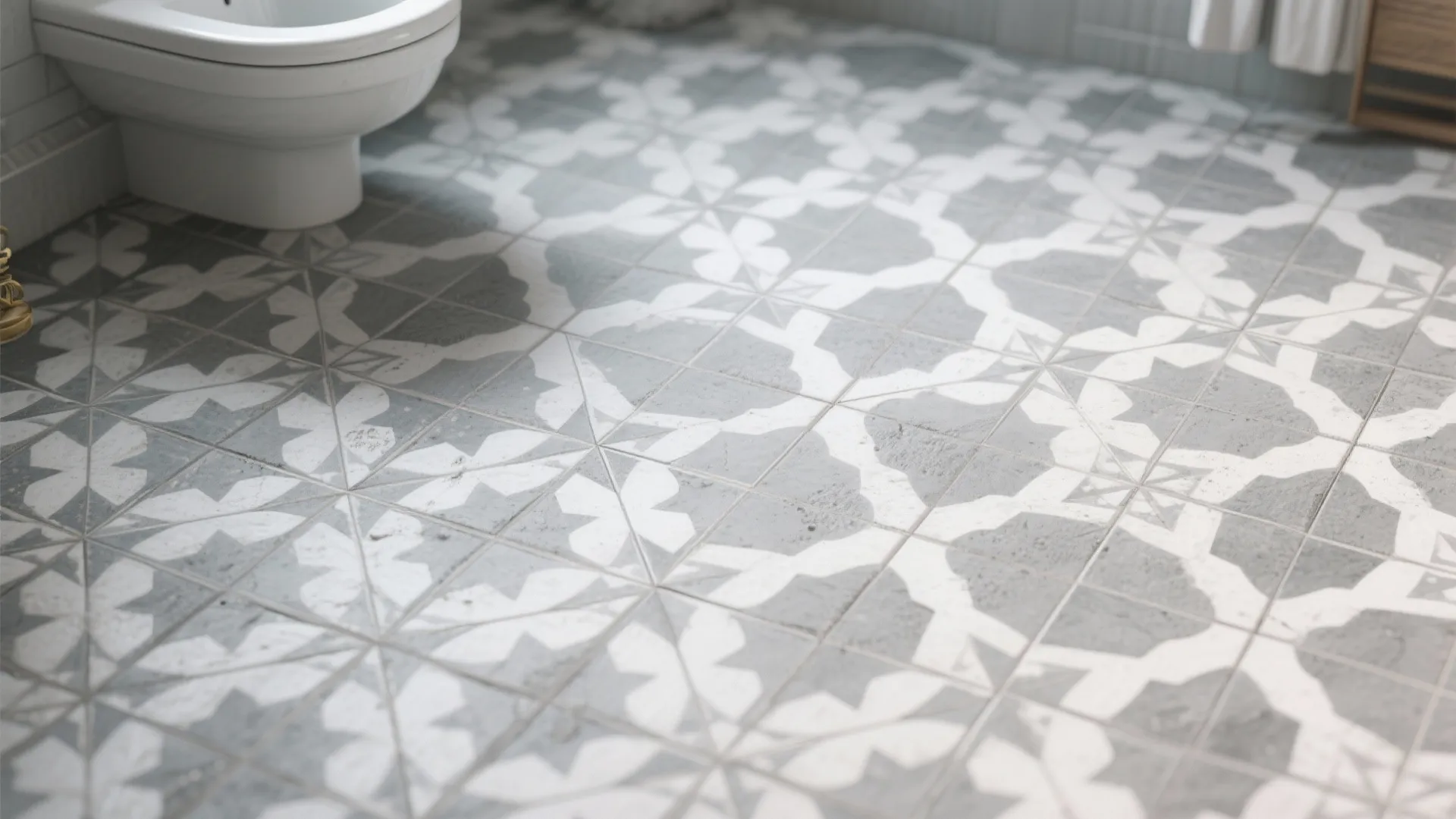 6. Patterned Cement Tile Statement