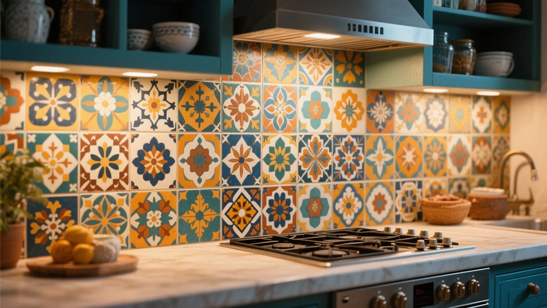 3. Bold Patterned Cement Tiles