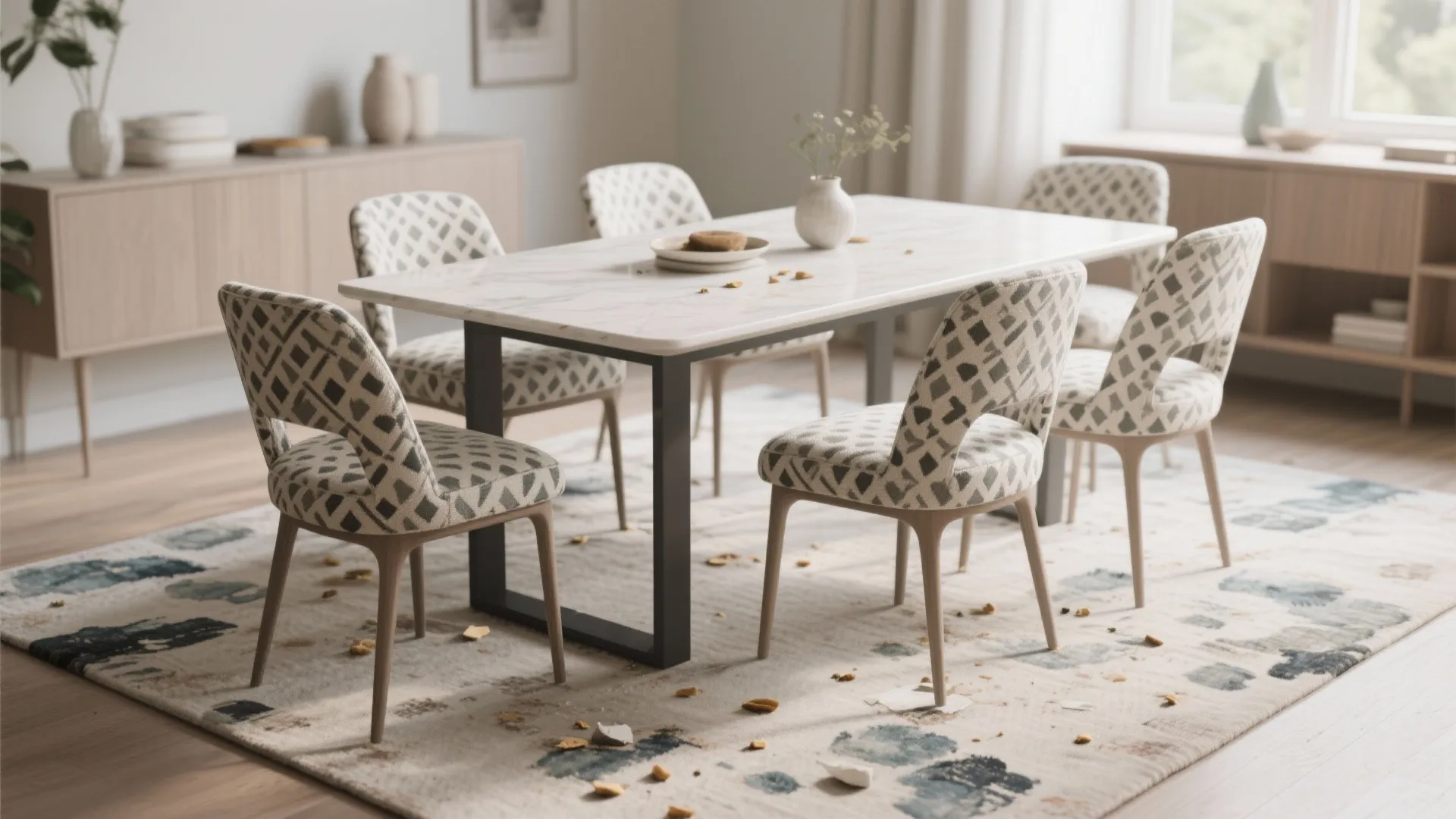 4. Patterned and Textured Upholstery to Hide Life