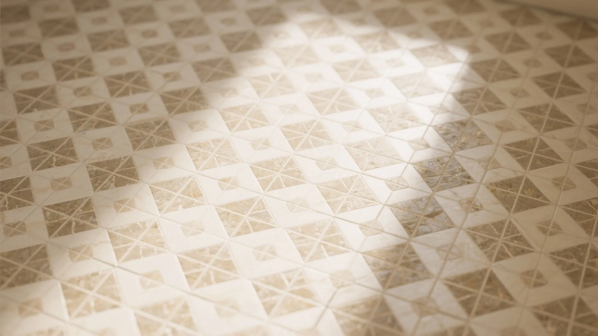 5. Patterned Cream Floor Tiles