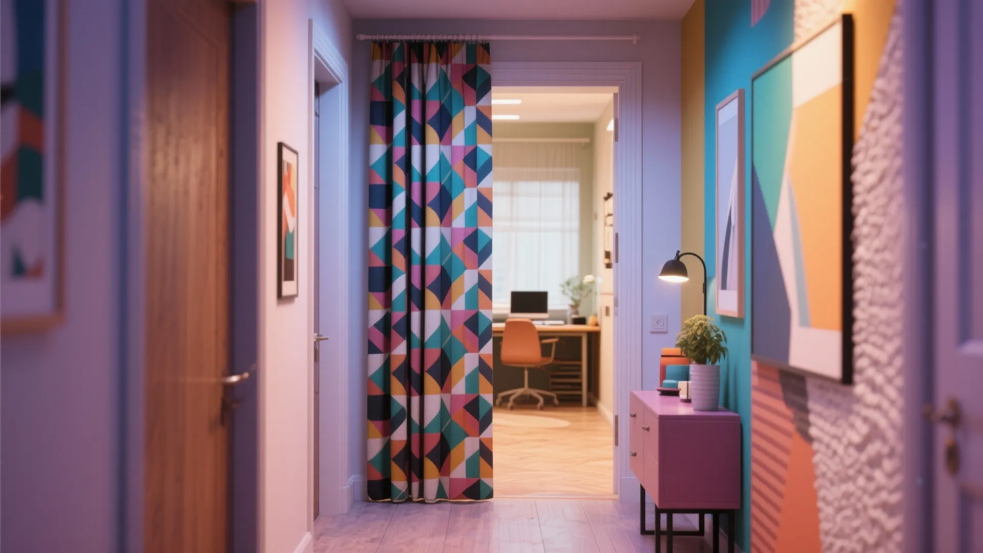 Patterned Curtains for Character
