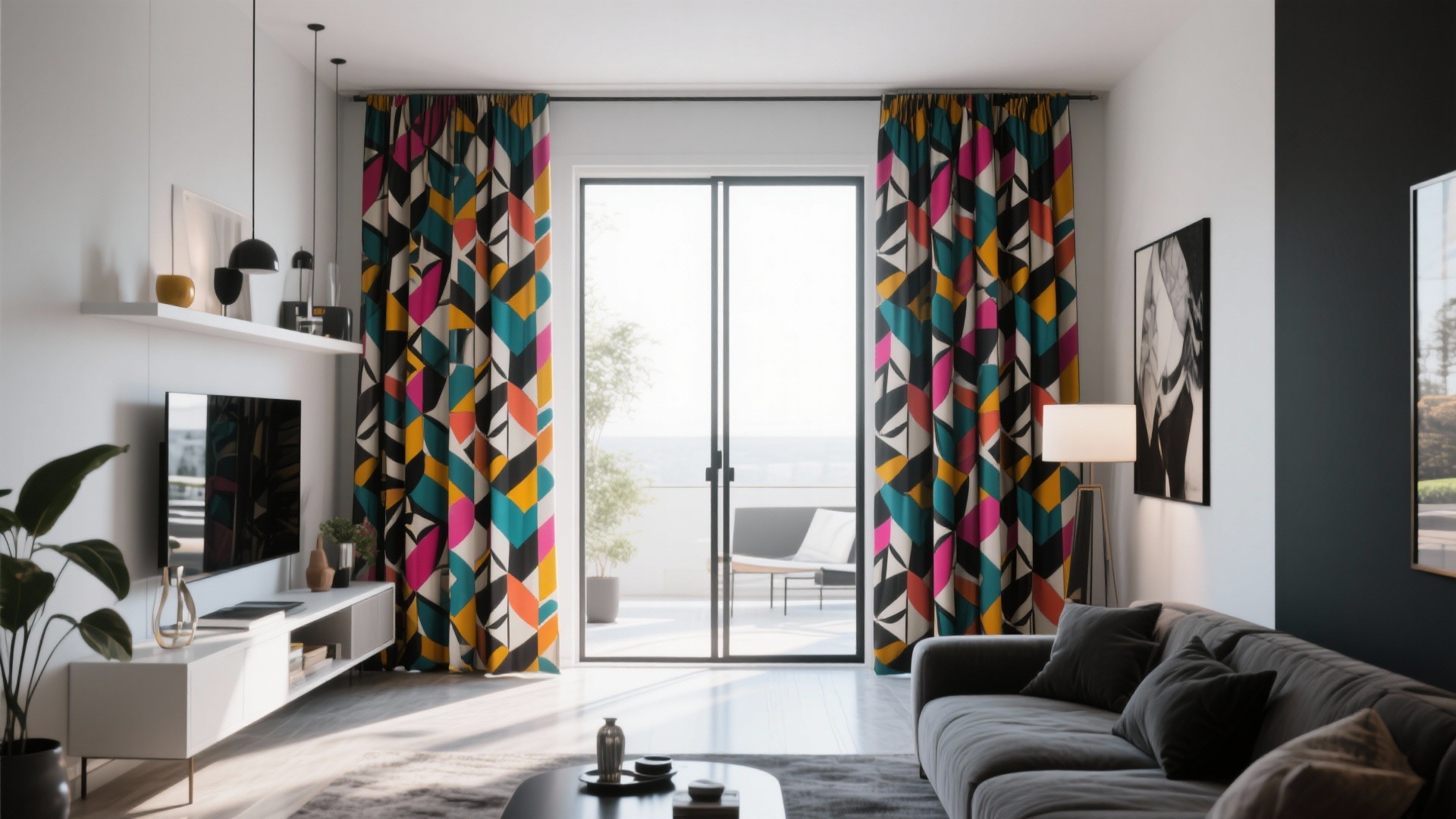 10 Living Room Sliding Door Curtain Ideas