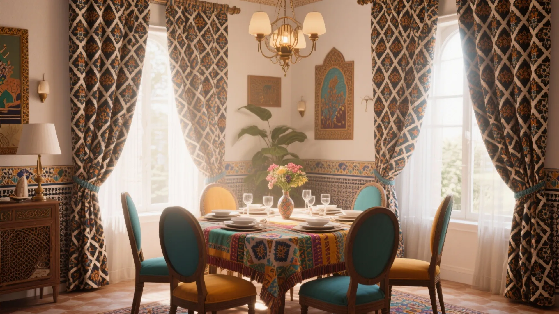 3. Patterned Curtains for a Statement