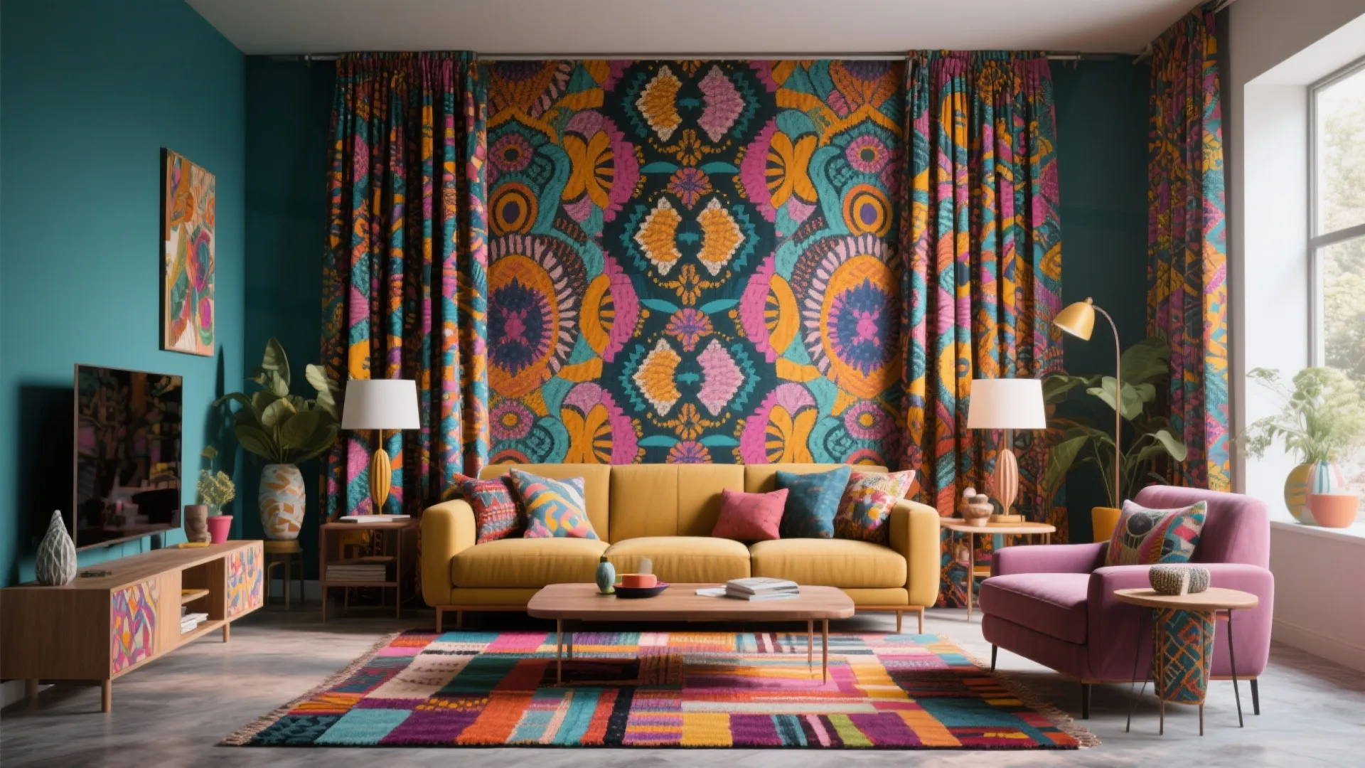 5. Patterned Statement Drapes