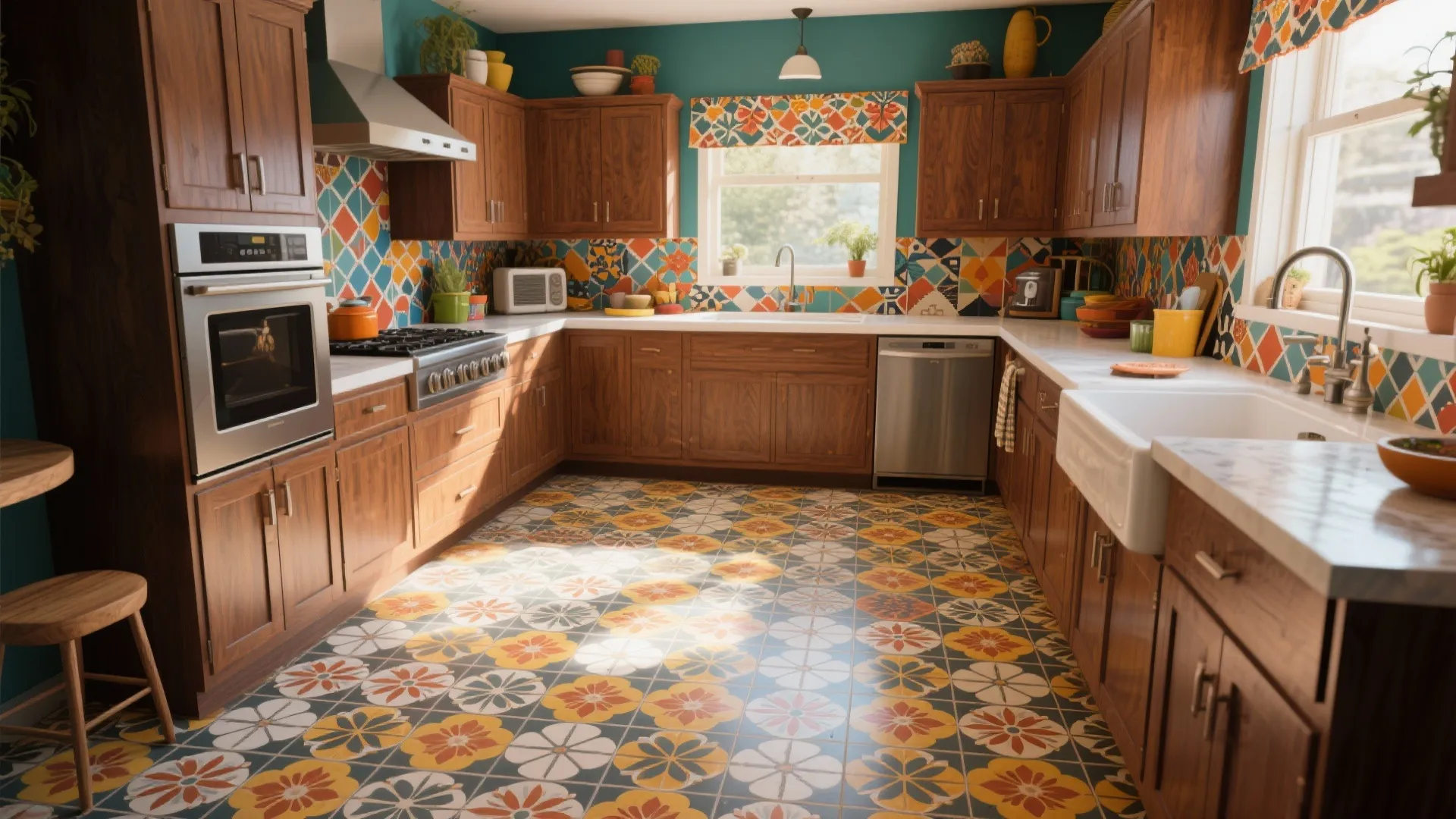 8. Patterned Encaustic Cement