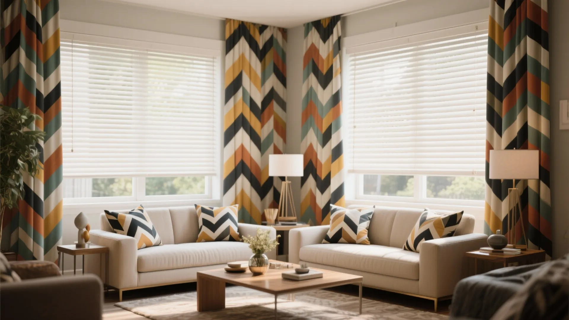 7. Patterned Fabric Blinds