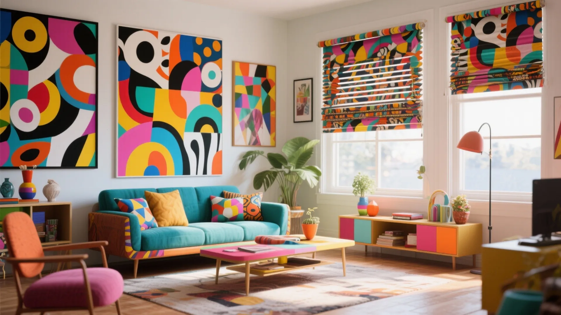 8. Patterned Fabric Roller Blinds