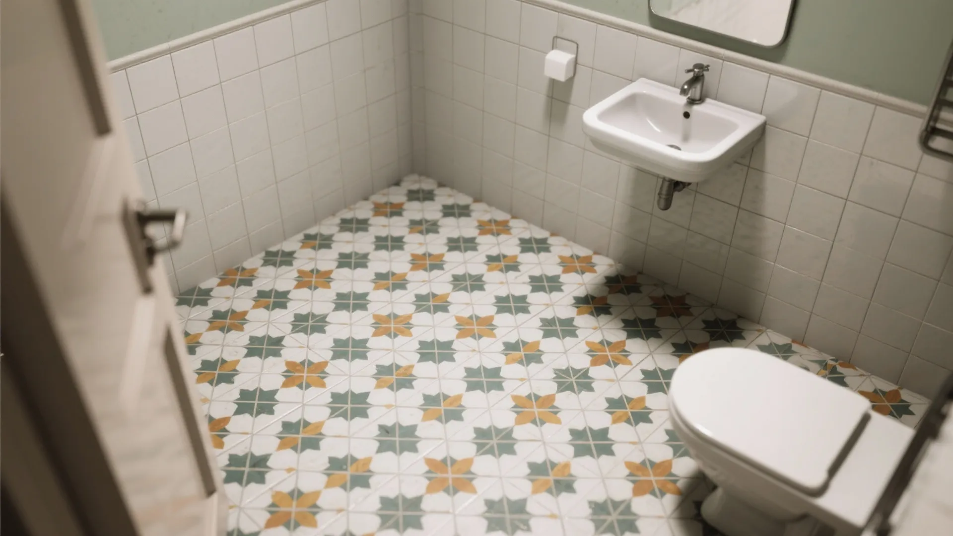 3. Use a patterned floor as the focal point