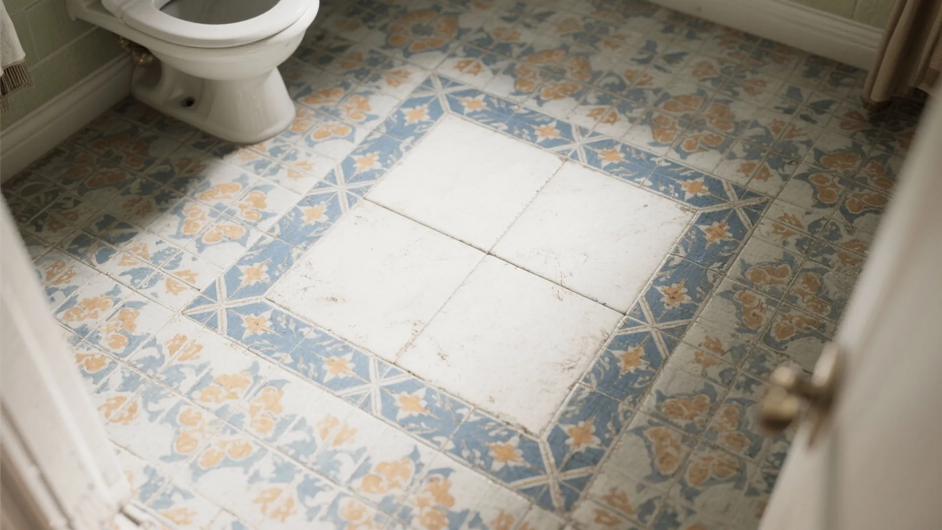 5. Use a patterned floor or single focal tile