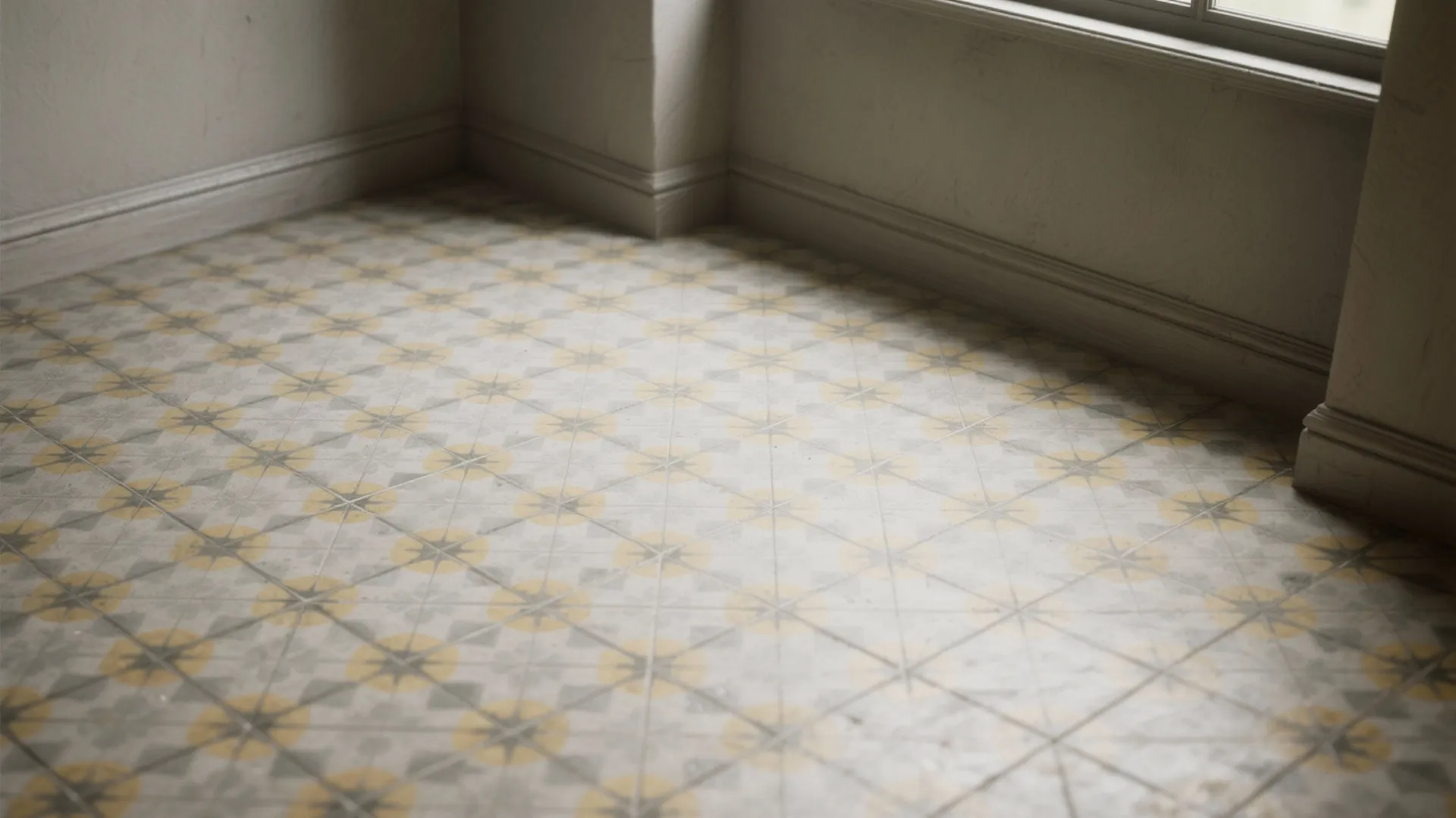 2. Patterned floor and simple walls