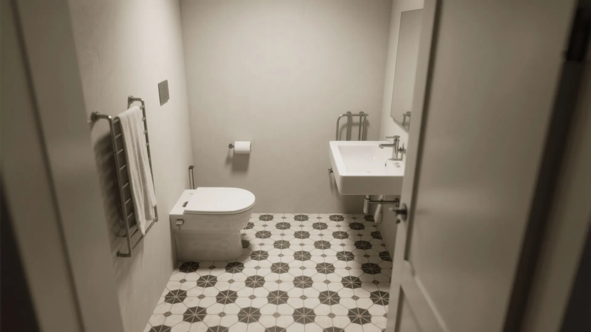 3. Patterned Floors, Quiet Walls