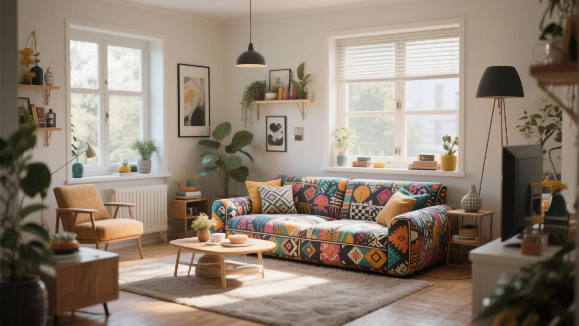 10. Patterned Fabric Futon