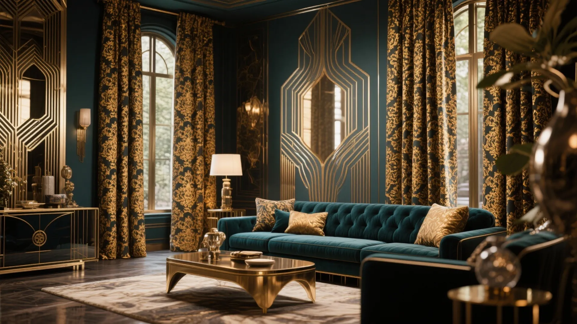 Patterned Gold Jacquard