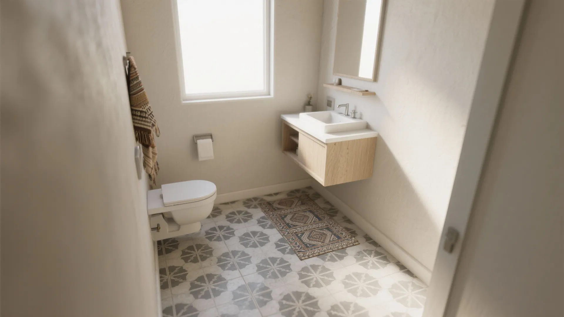 4. Patterned Gray Cement Tiles