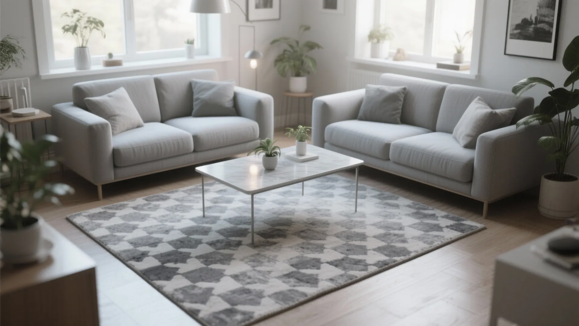 3. Patterned Gray for Small Rooms