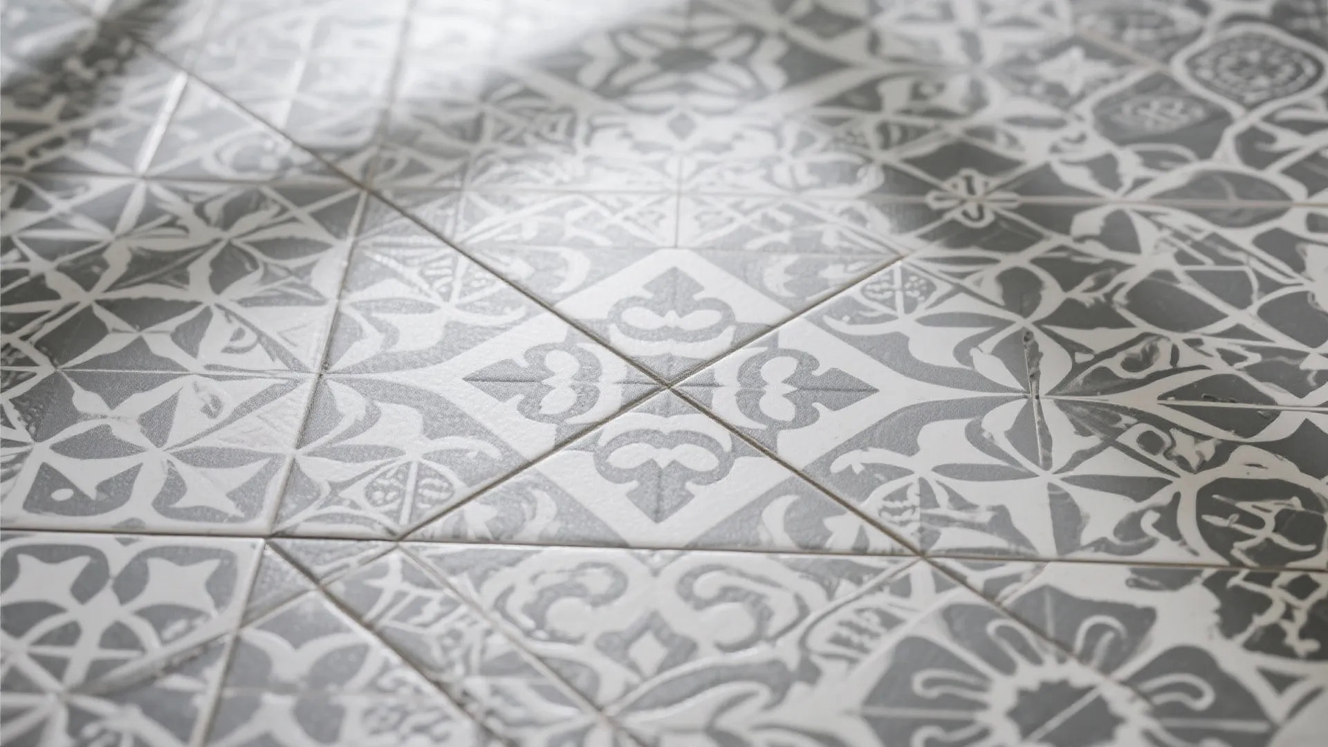 7. Patterned Gray Floor Tiles