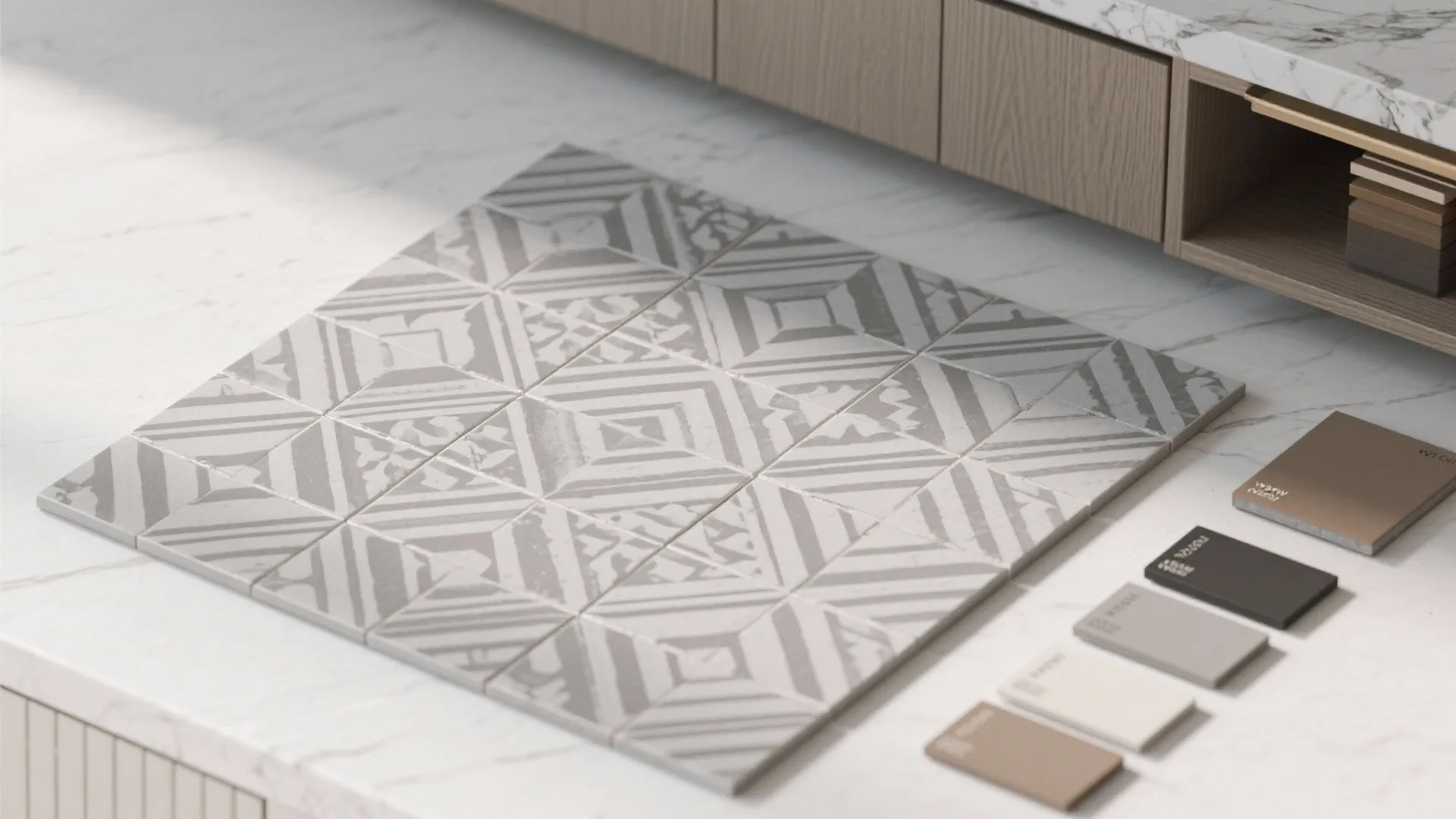 4. Patterned Gray Ceramic Tiles