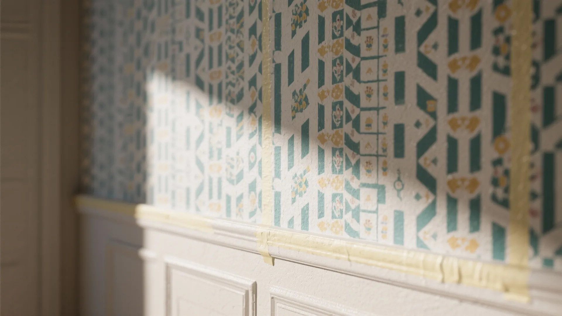 4. Patterned Half Wall Accent