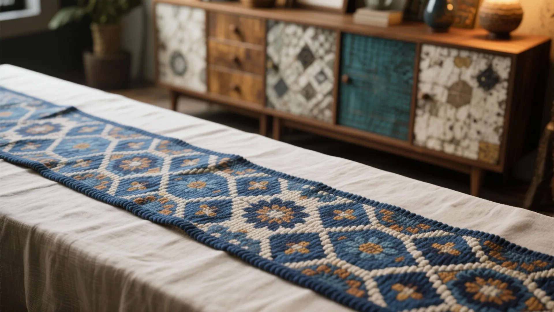 2. Patterned indigo for eclectic vibes