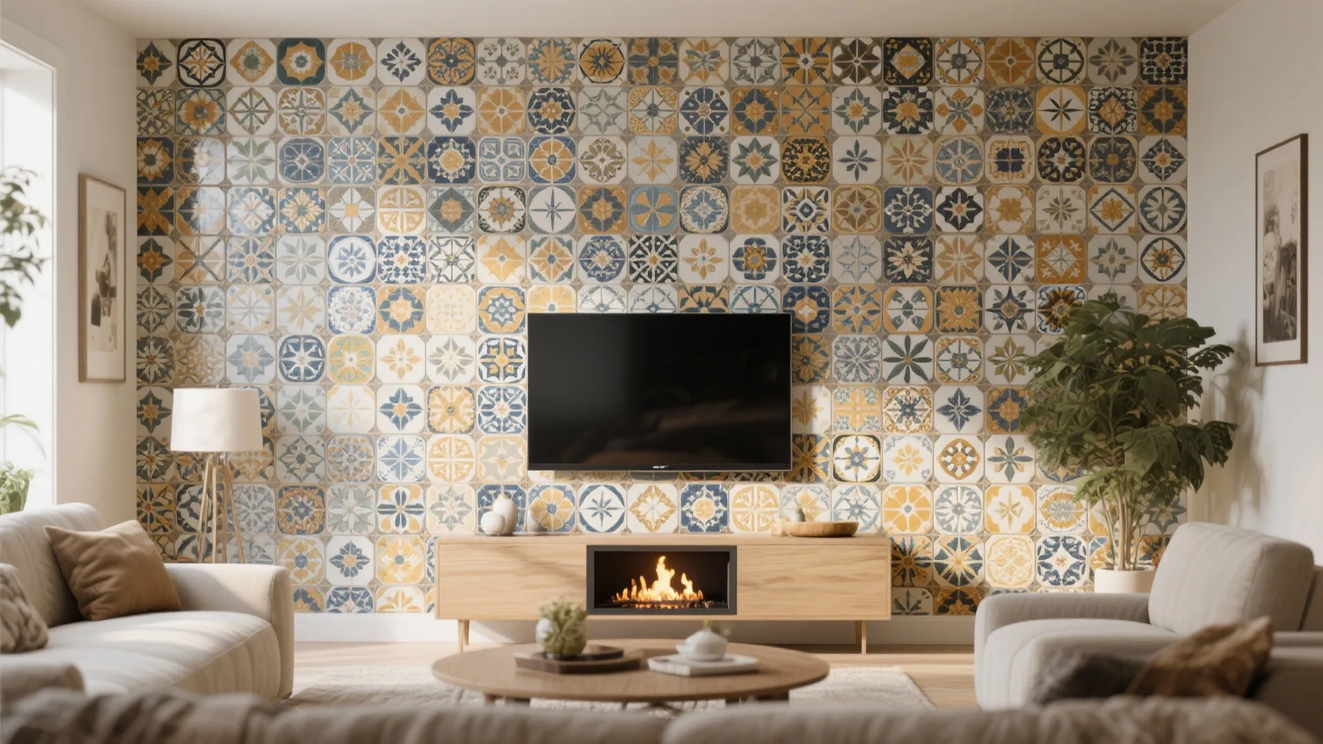 3. Patterned Ceramic Tiles as a Focal Mosaic