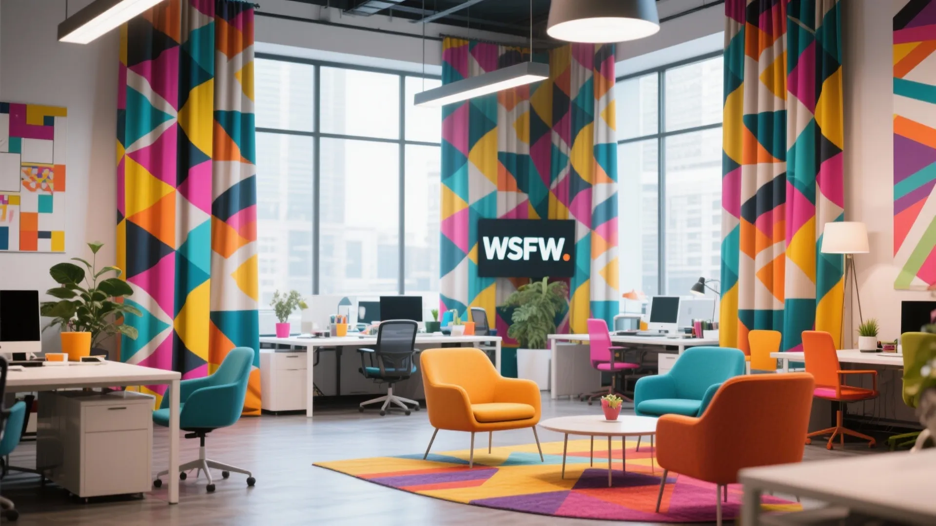 6. Patterned Curtains