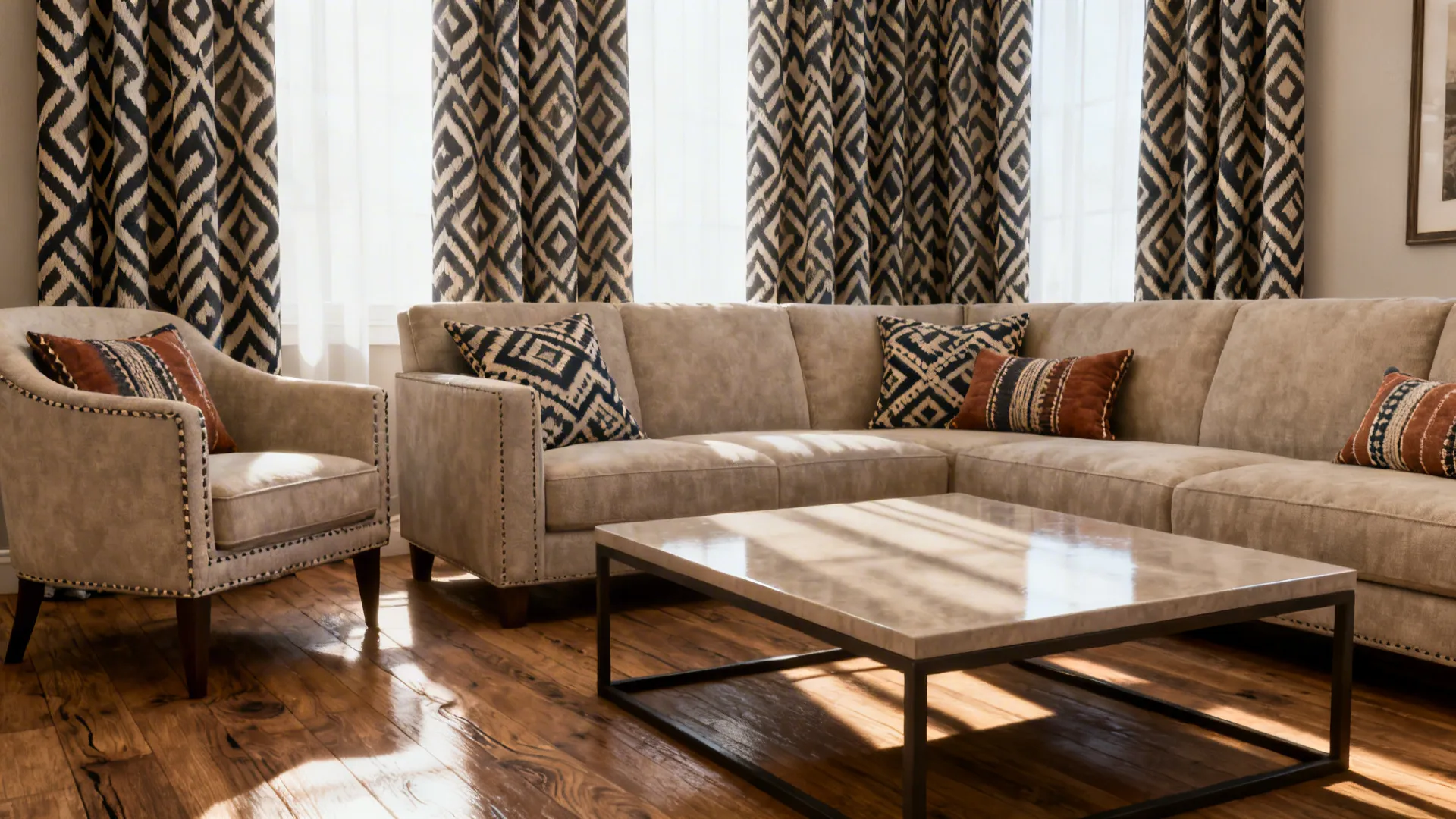 5. Patterned panels to anchor a neutral room