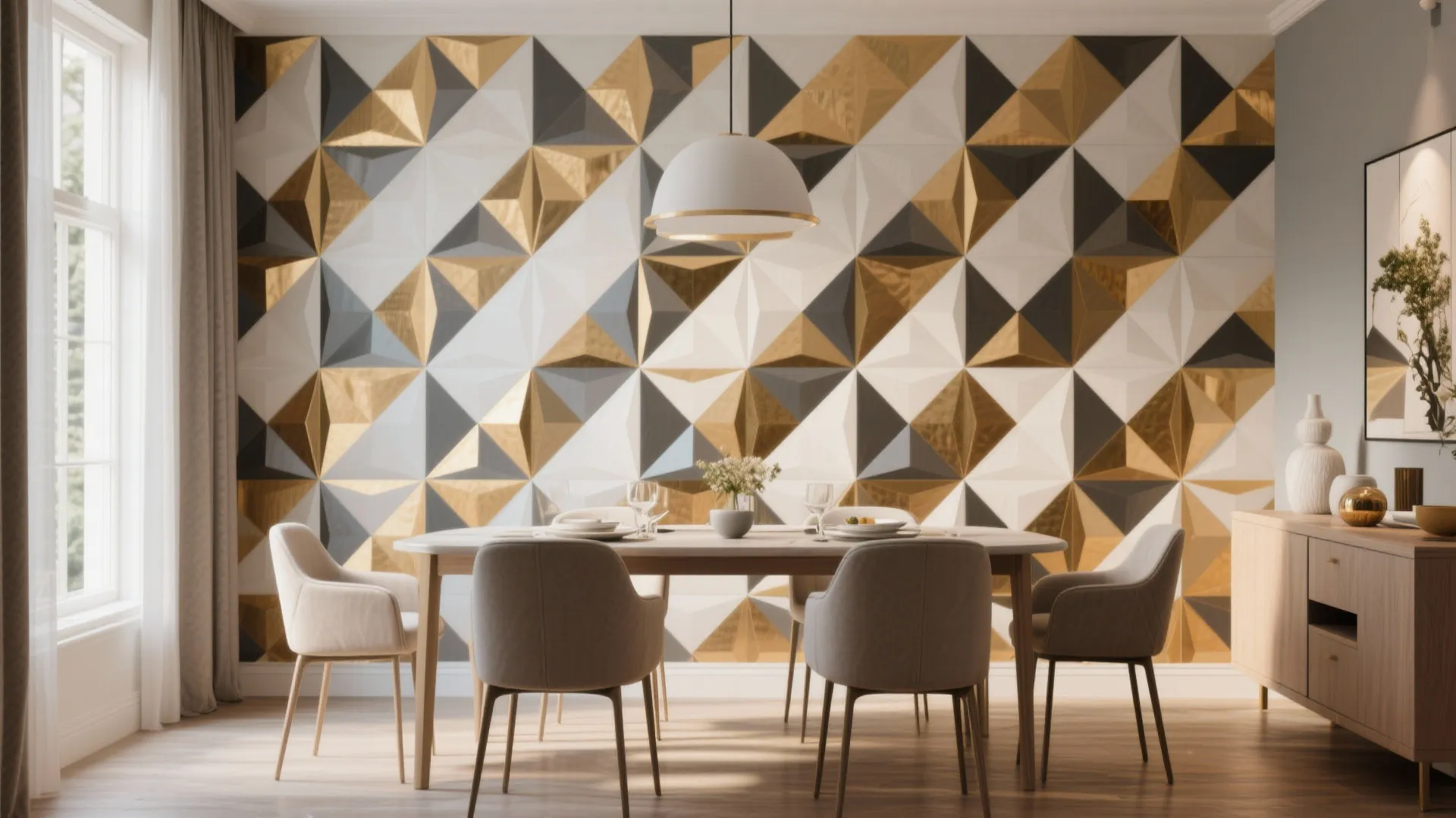 Patterned PVC Panels for a Statement Wall