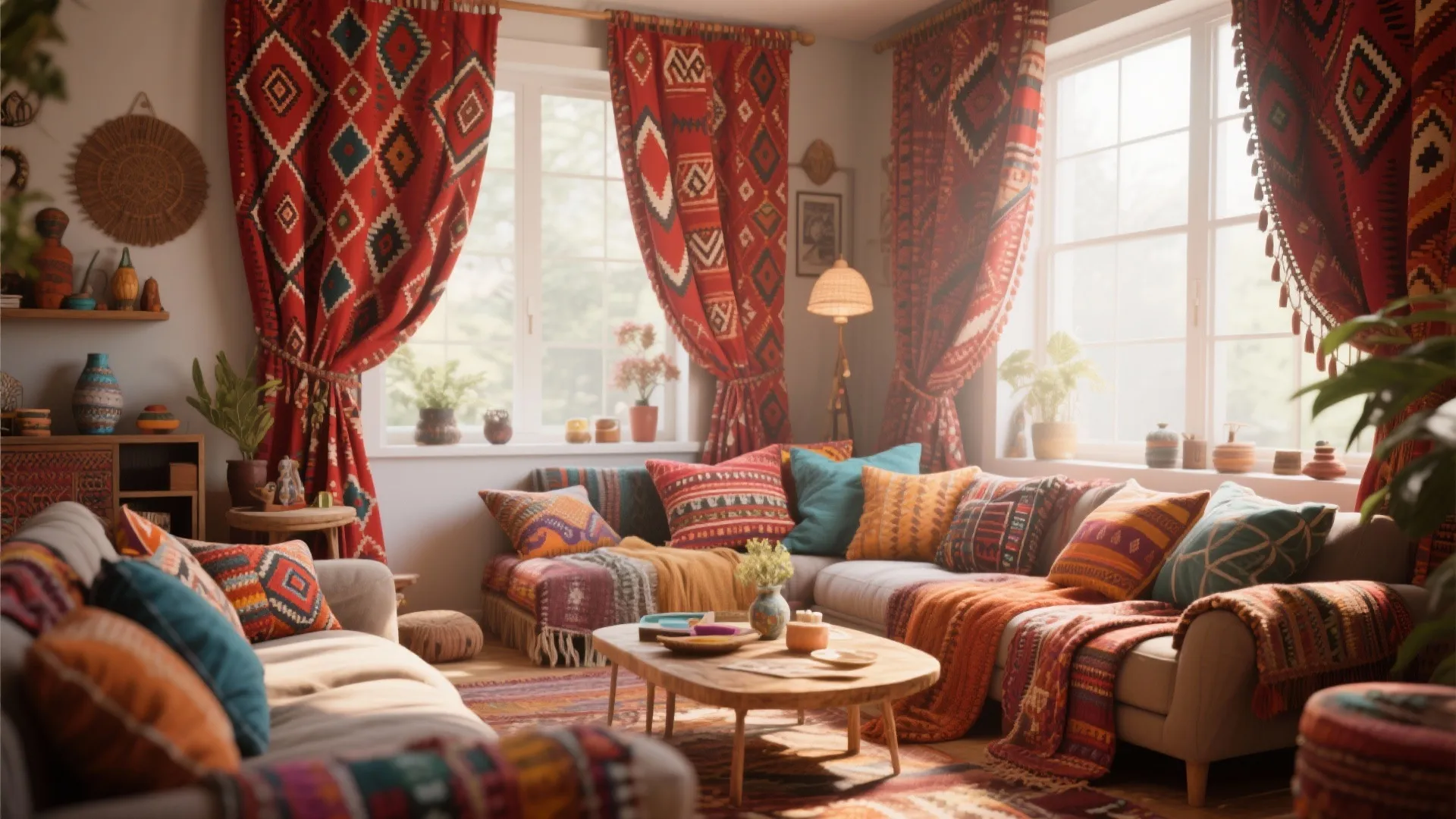 6. Patterned reds for eclectic vibes