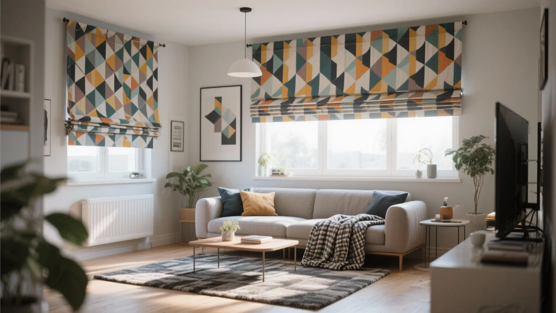 6. Patterned Roman Shades