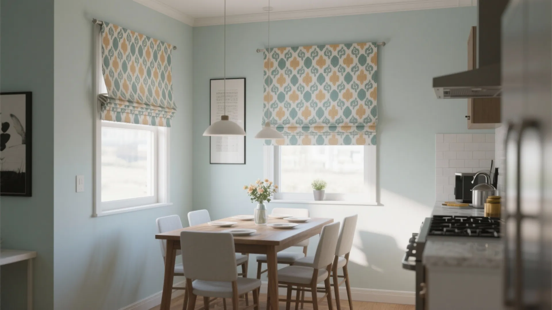 8. Patterned Roman Shades