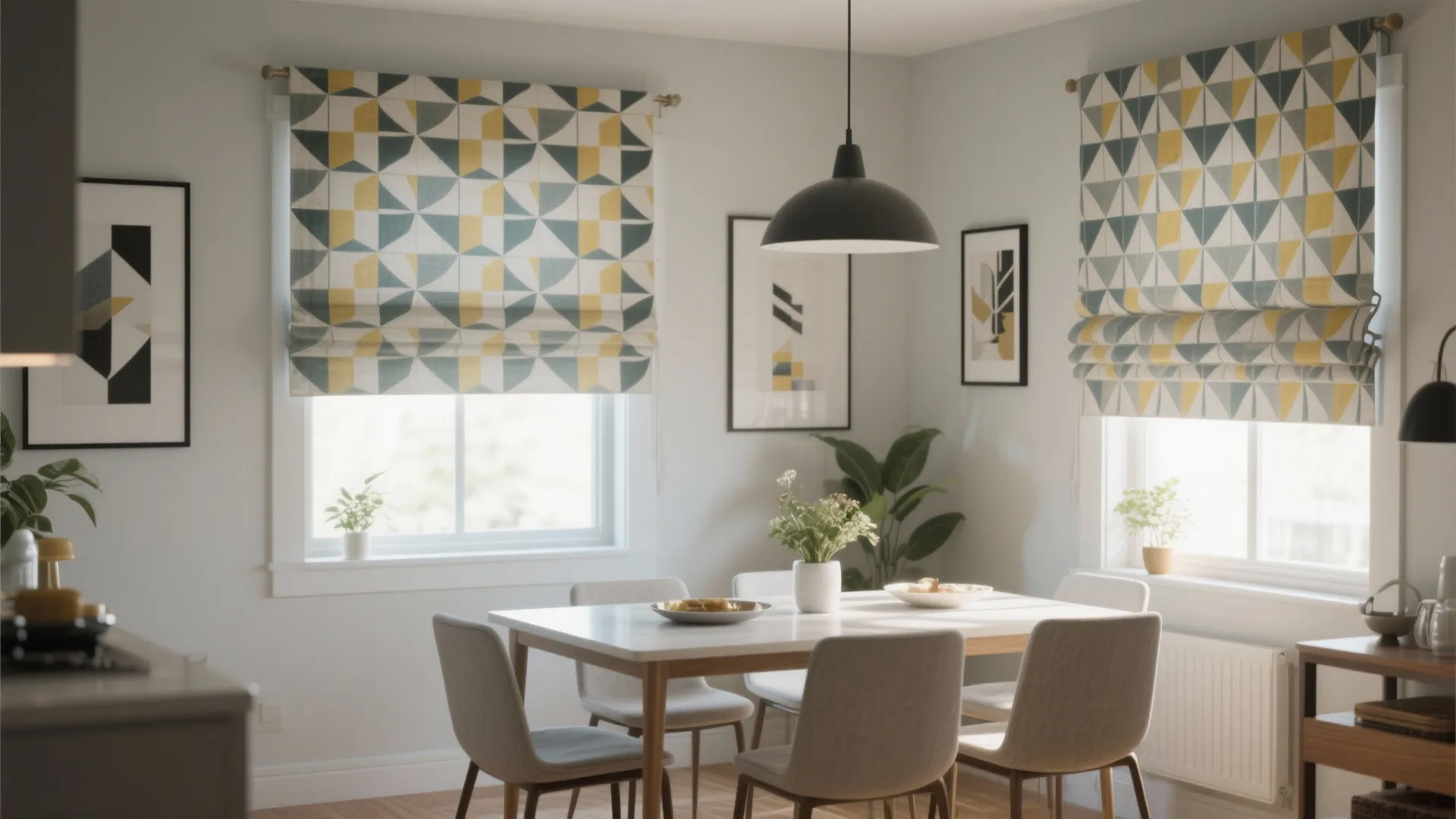 6. Patterned Roman Shades