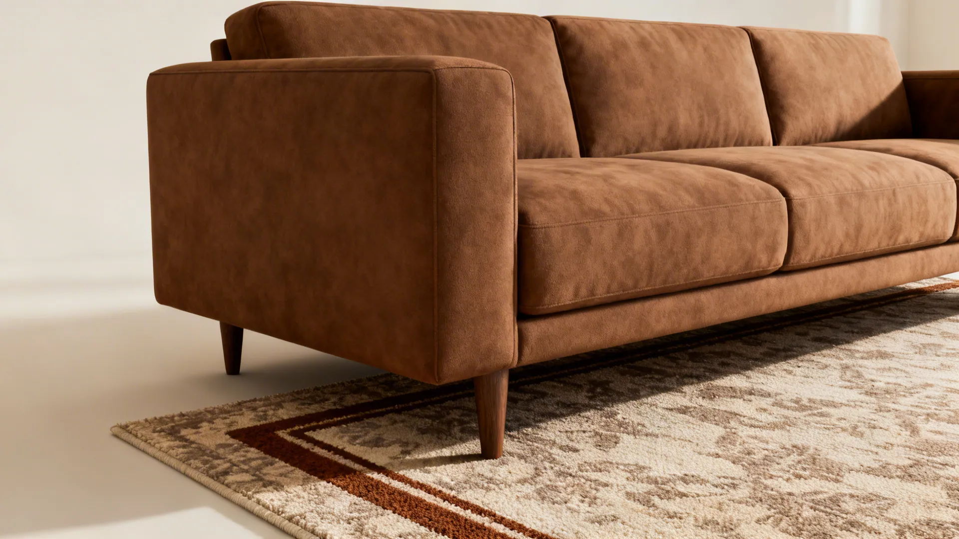 3. Define the area with a patterned rug