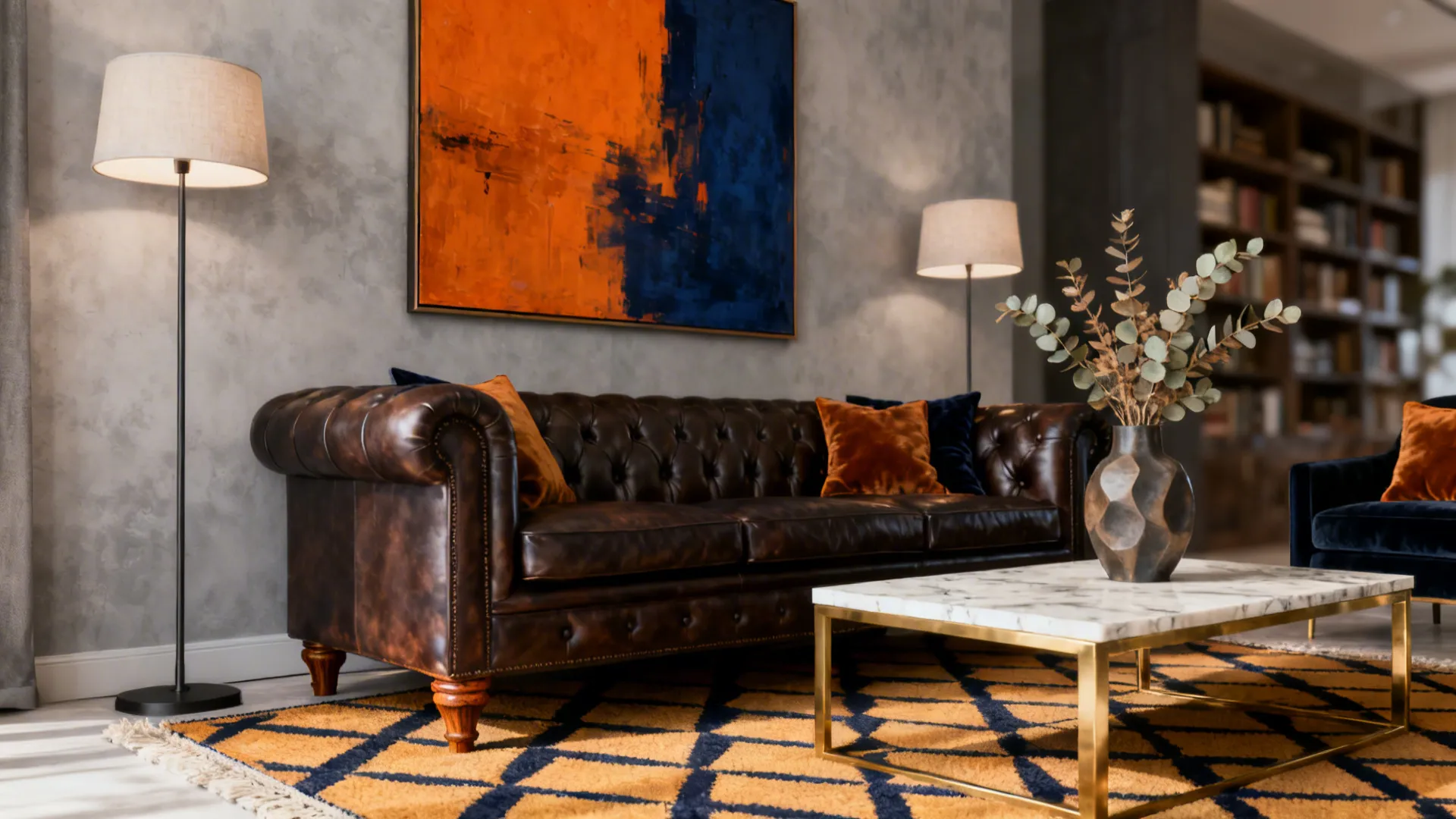 5. Patterned Rugs and Artwork