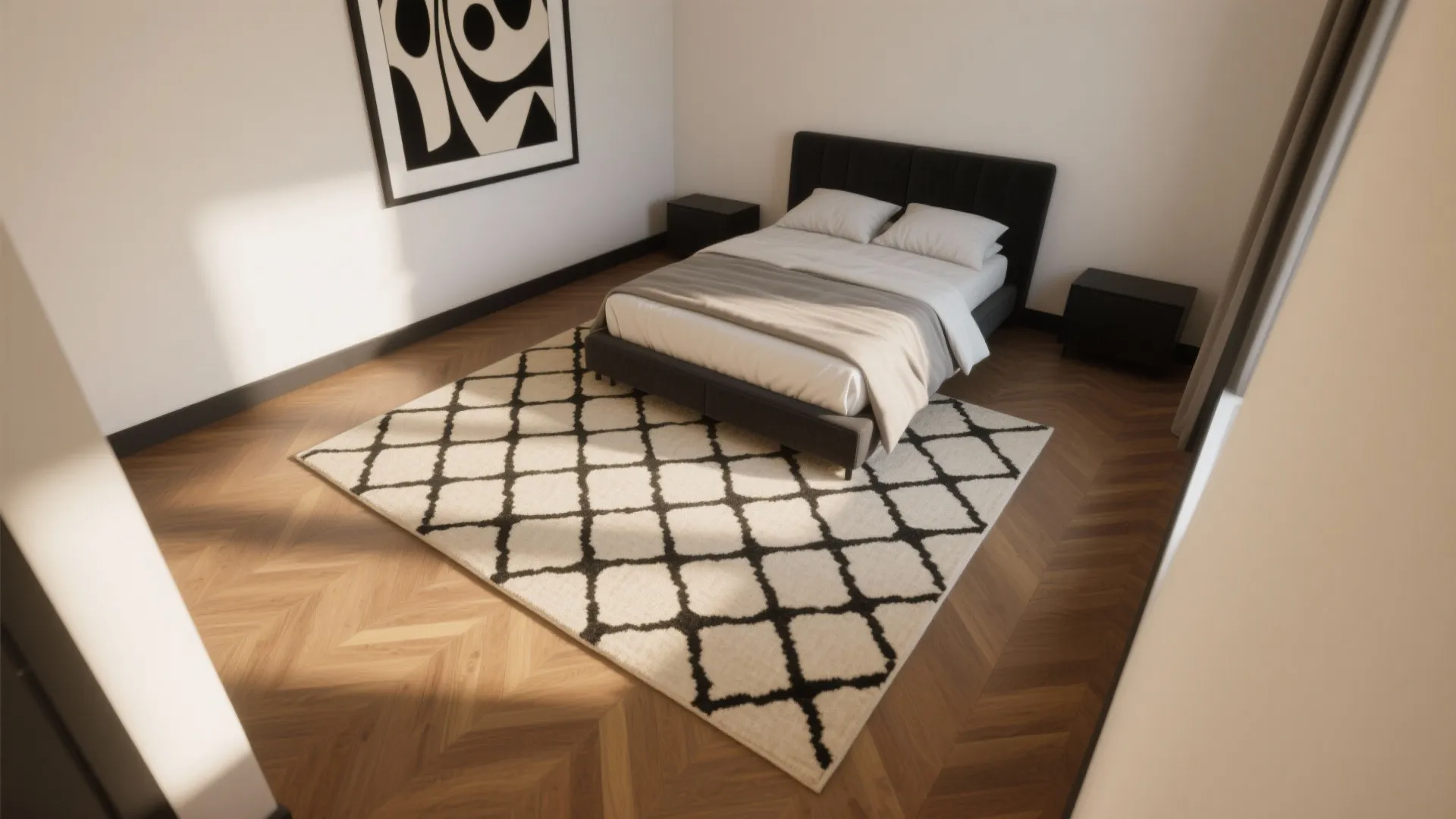 4. Patterned Rugs and Graphic Art