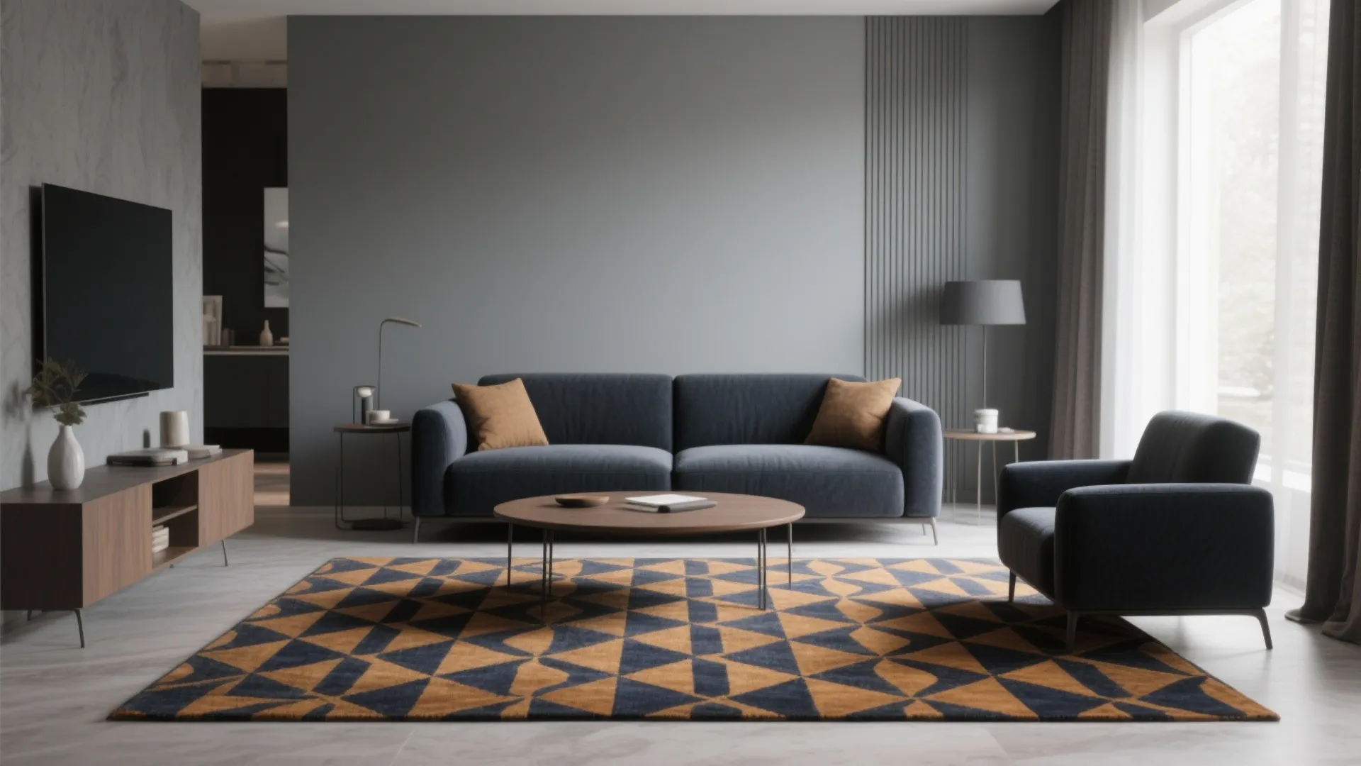 2. Go bold with a patterned rug