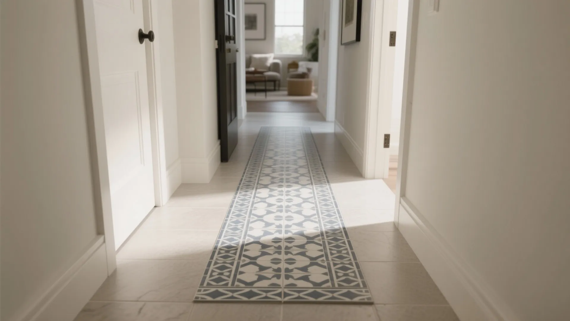Patterned Encaustic (or Encaustic-Look) Tiles as a Focal Runner