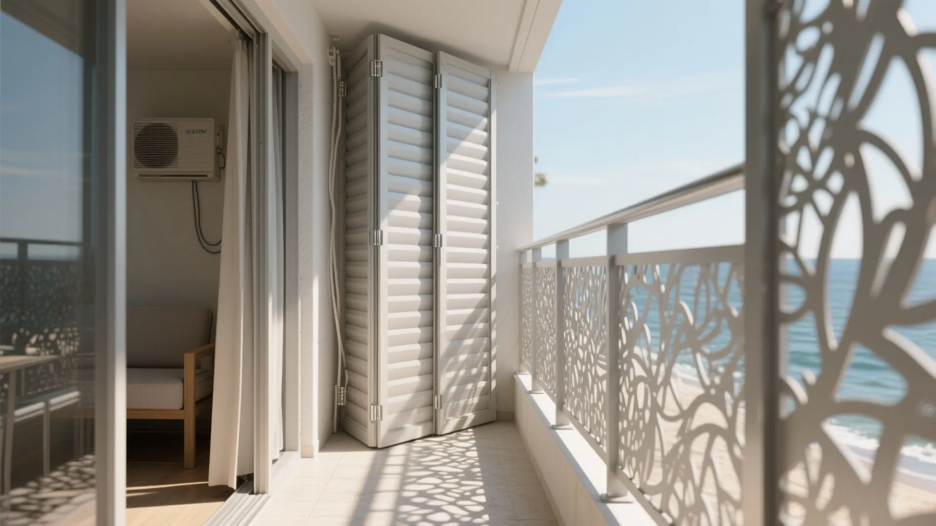 5) Patterned Screens & Folding Shutters: Flexible Privacy on Demand