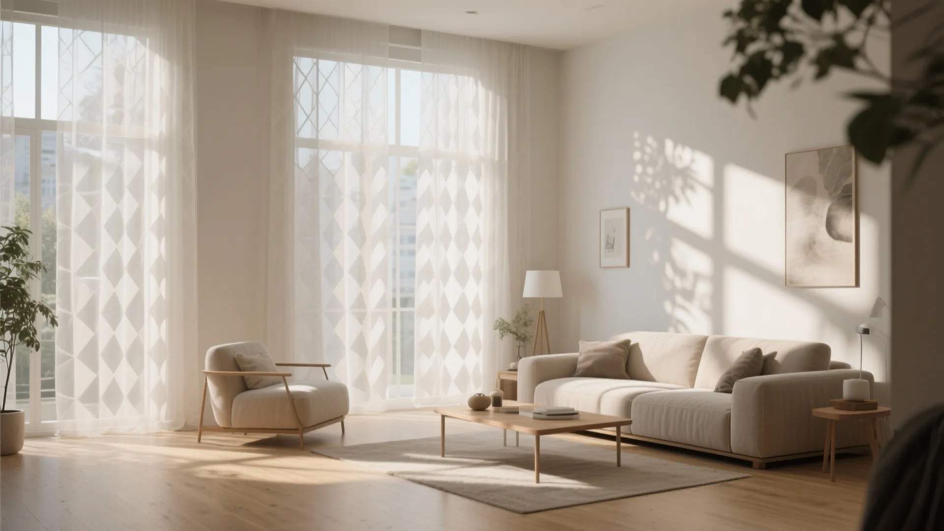 3. Sheer Curtains with Bold Patterns