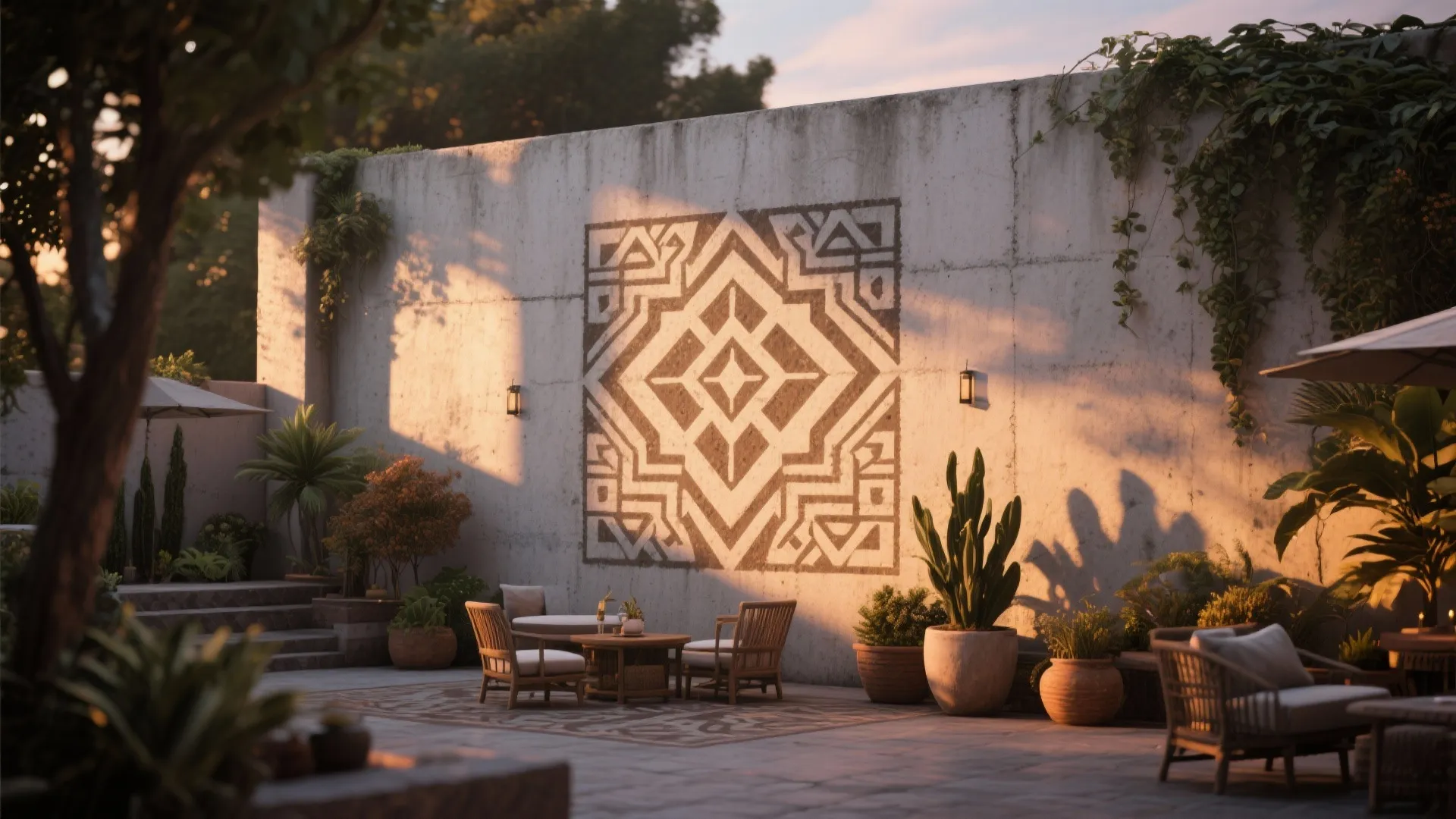 Patterned Stencil Finish