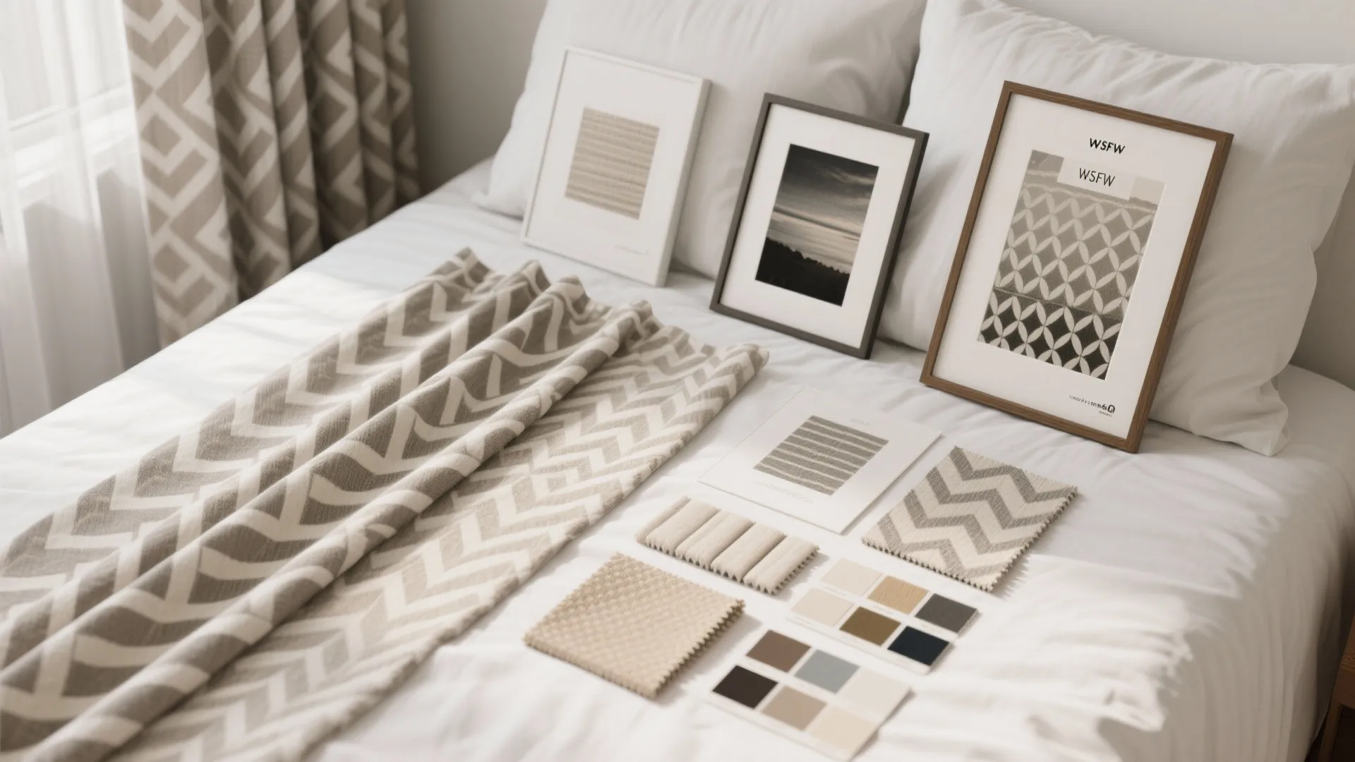 5. Add Subtle Patterns in Curtains or Wall Art