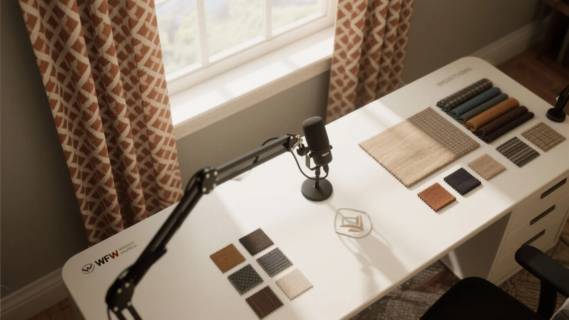 Patterned or Textured Curtains to Define a Brandful Backdrop