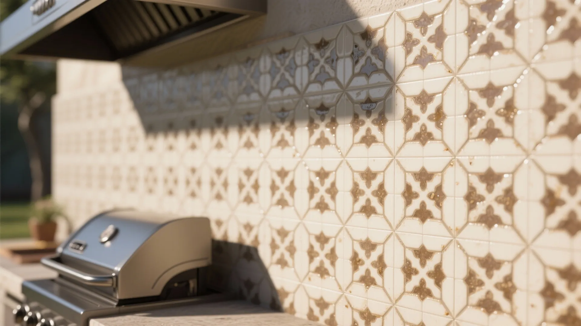 2. Patterned Tile Backsplash