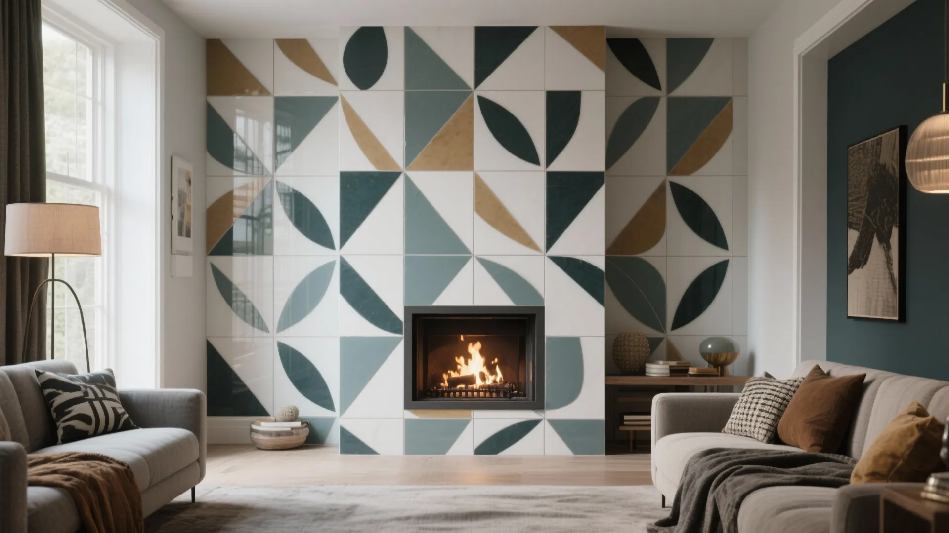 3. Bold patterned tile surround