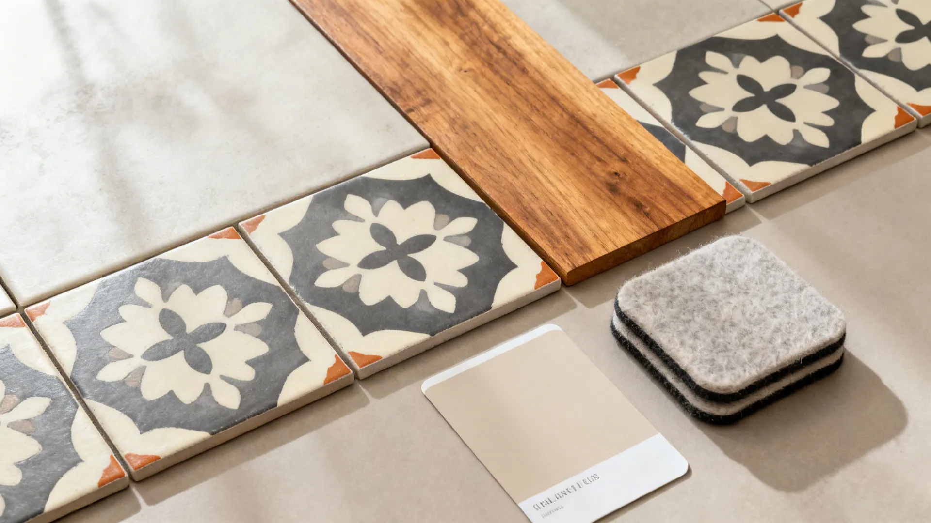 Patterned encaustic-look tiles for a statement floor
