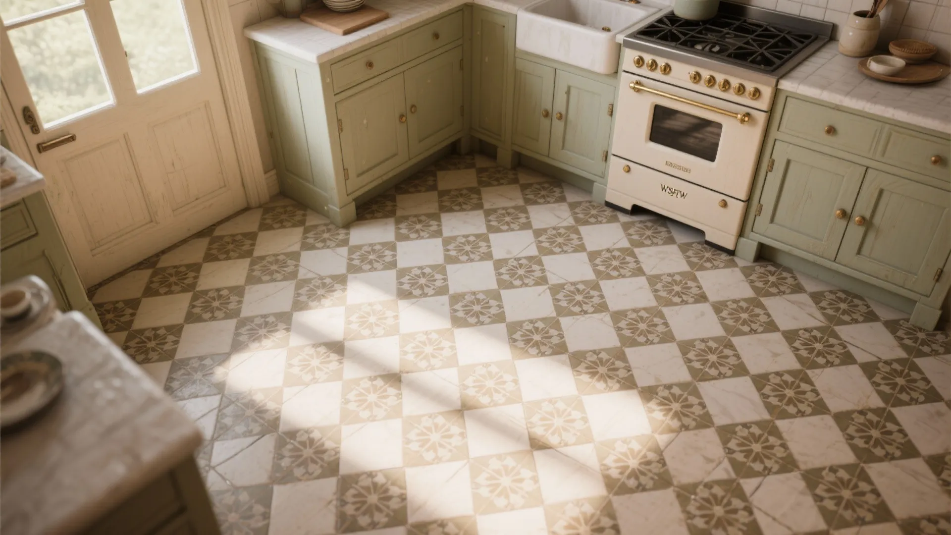 5. Patterned Tile Floors