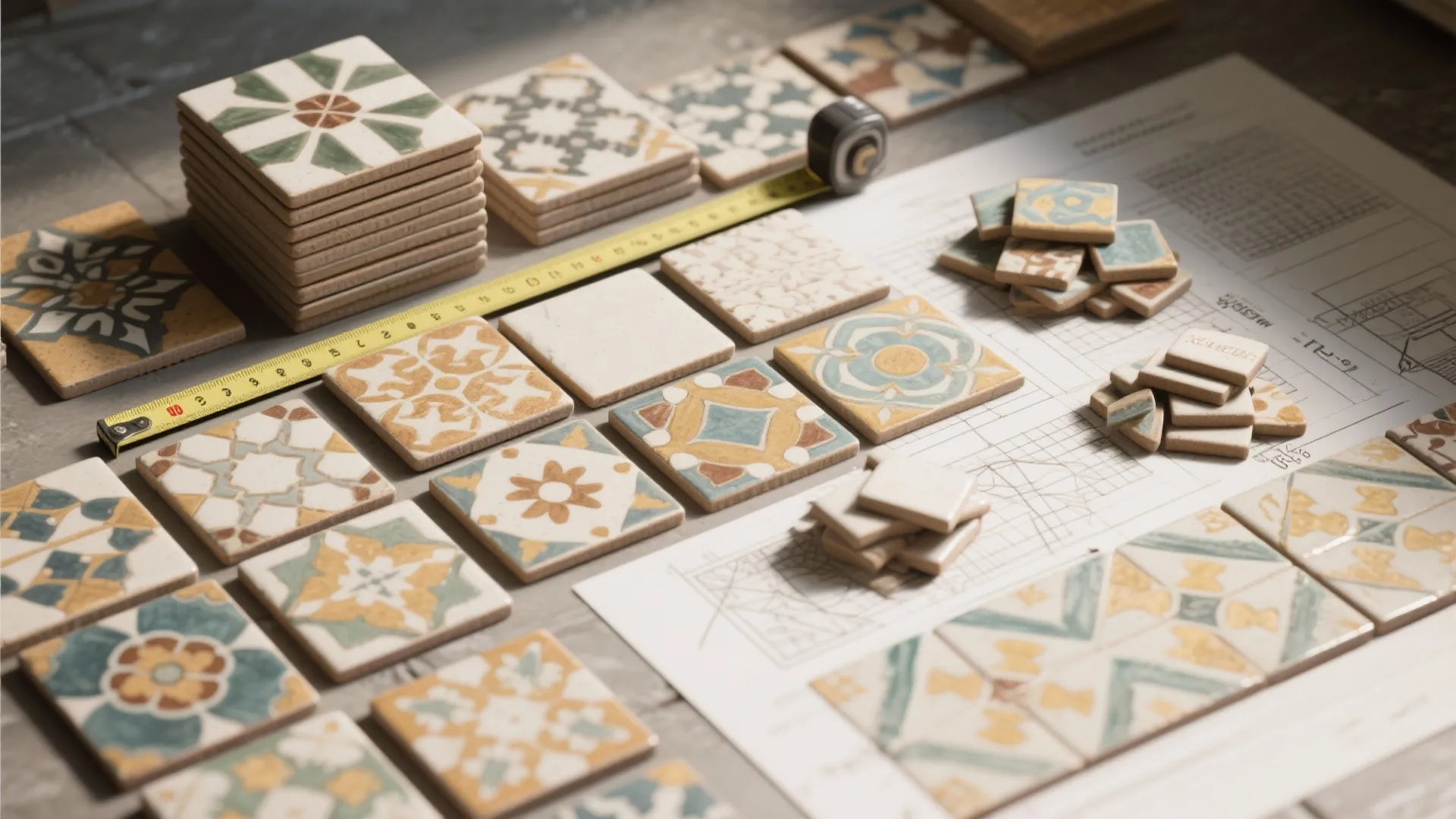 3. Patterned or Hand-Painted Tiles