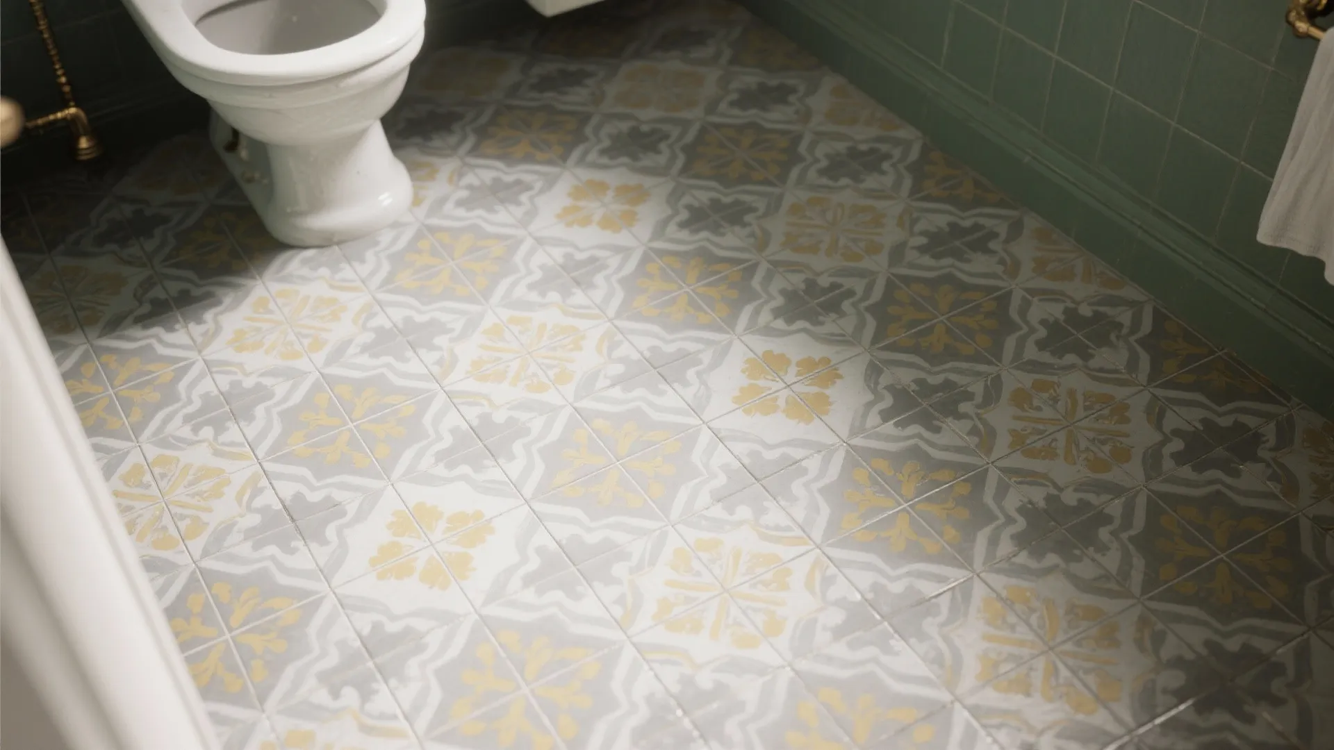4. Patterned Tiles: Grey Grounds with Yellow Motifs