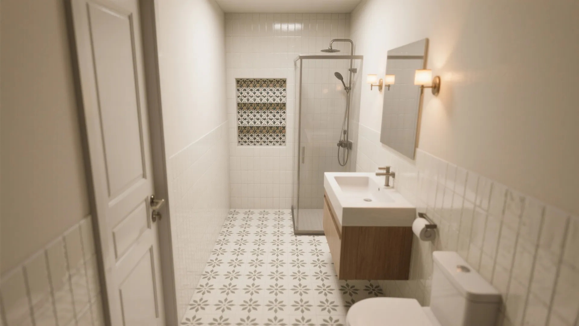 3. Patterned tiles with practical flow