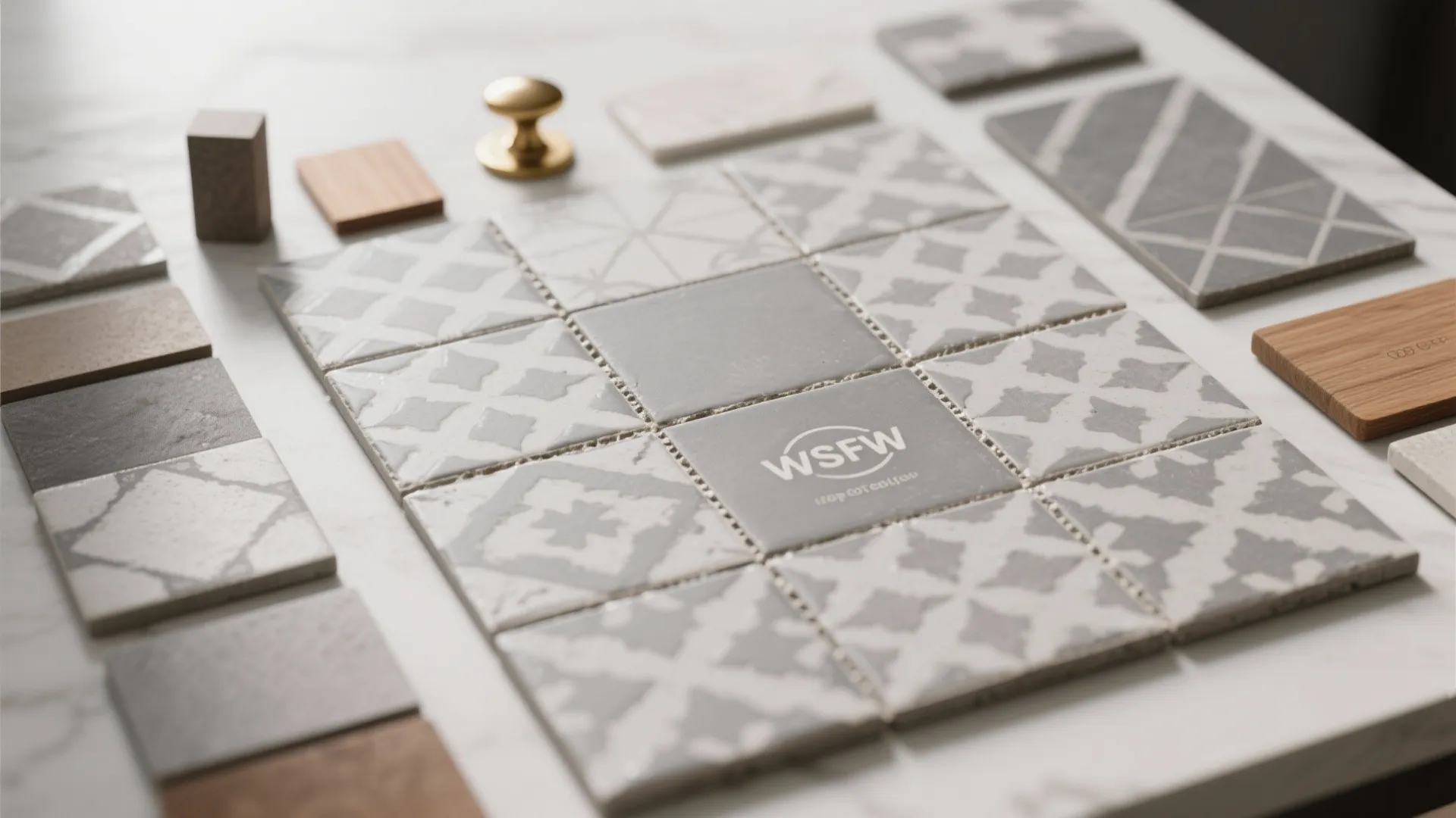 3. Patterned grey tiles to add personality