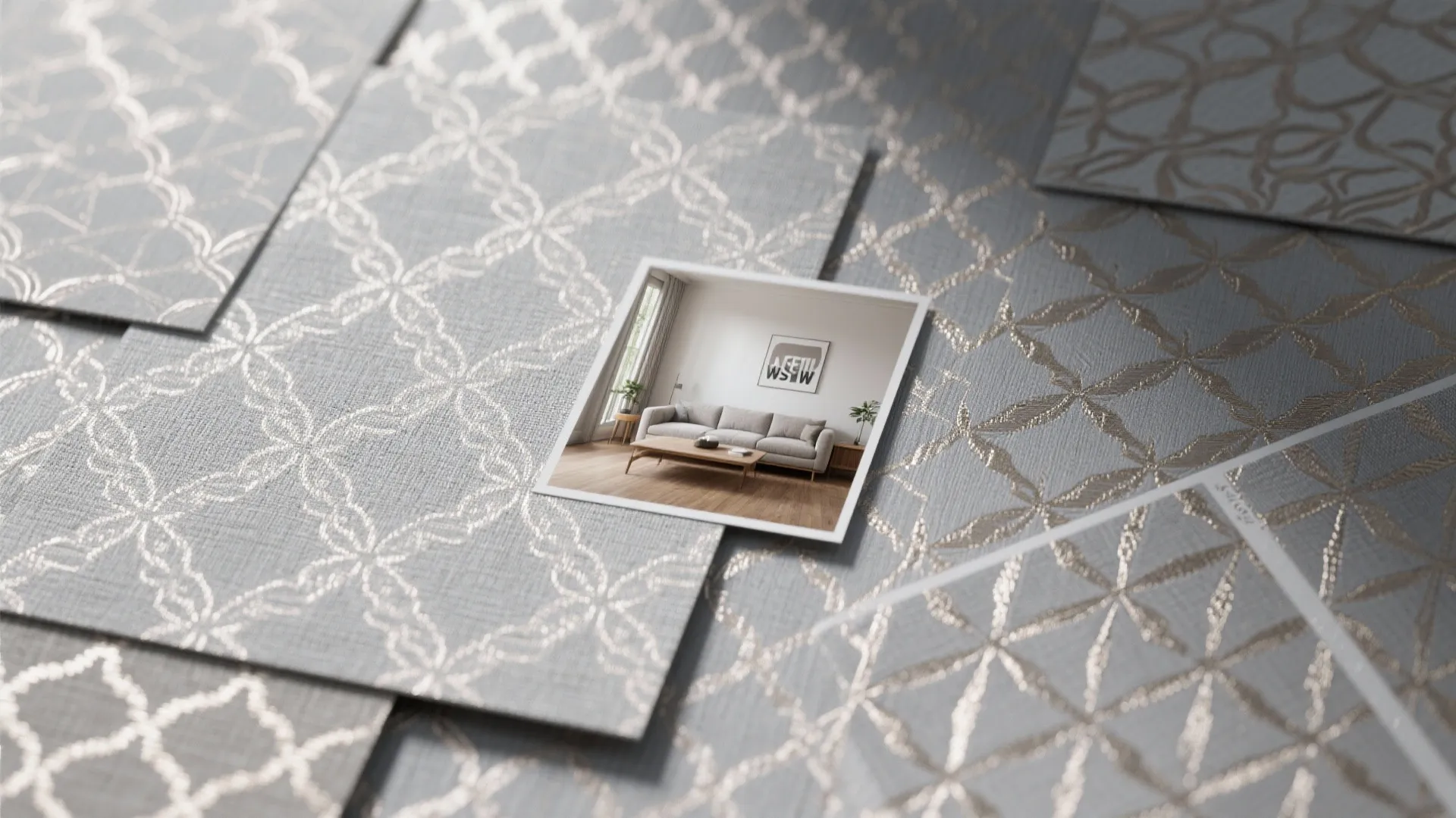 5. Patterned Grey Wallpaper for Texture
